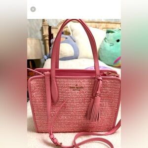 Kate Spade Pink Crossbody Bag with Woven Texture